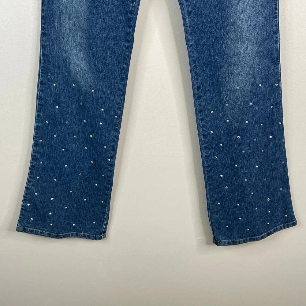 Vintage 90s Y2K Isabel Bootcut Jeans Womens 6 Rhinestone High Rise Medium Wash